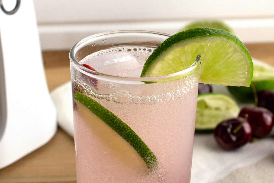 Make Sparkling Water with a Perfect Summer Combo: Cherry & Lime